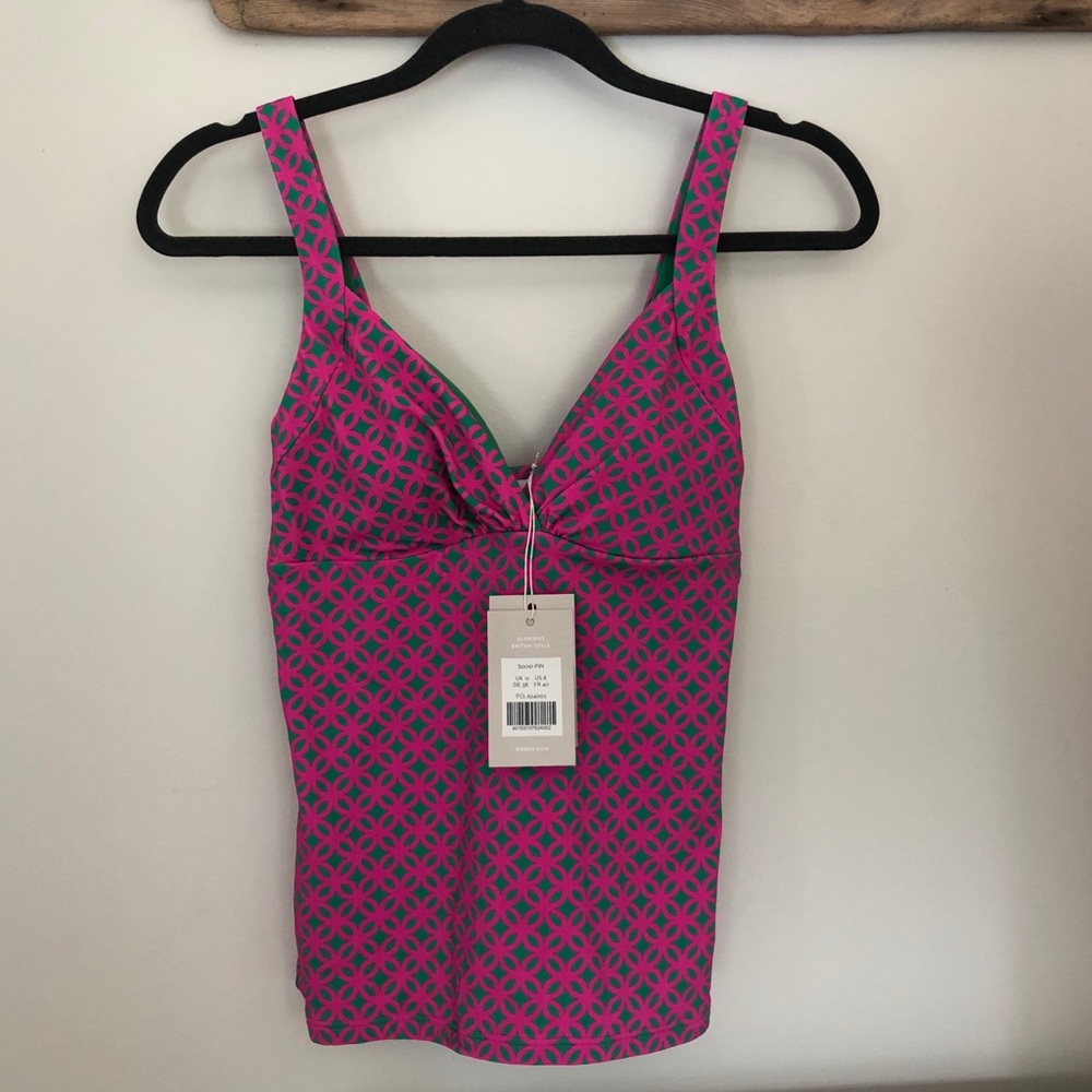 NWT Boden tankini swim top pop pansy